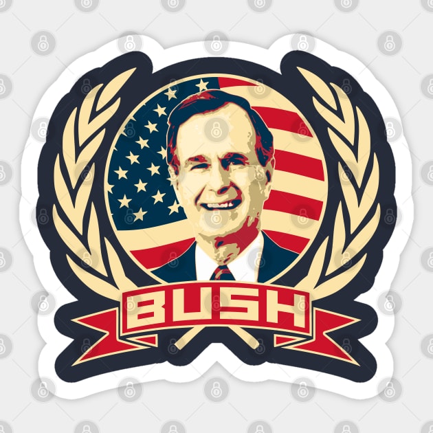 George H. W. Bush Sticker by Nerd_art